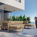 Clearwater Outdoor Patio Teak Wood 6-Piece Sectional Sofa by Modway - product label