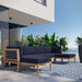 Clearwater Outdoor Patio Teak Wood 6-Piece Sectional Sofa by Modway - view 29