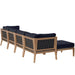 Clearwater Outdoor Patio Teak Wood 6-Piece Sectional Sofa outdoor patio sectional dimensions and measurements