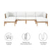 Clearwater Outdoor Patio Teak Wood 6-Piece Sectional Sofa outdoor patio sectional dimensions and measurements