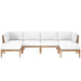 Clearwater Outdoor Patio Teak Wood 6-Piece Sectional Sofa outdoor patio sectional lifestyle shot