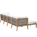 Clearwater Outdoor Patio Teak Wood 6-Piece Sectional Sofa outdoor patio sectional detail close-up