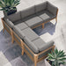 Clearwater Outdoor Patio Teak Wood 5-Piece Sectional Sofa by Modway - detail close-up
