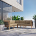 Clearwater Outdoor Patio Teak Wood 5-Piece Sectional Sofa by Modway - control panel detail