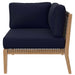 Clearwater Outdoor Patio Teak Wood 5-Piece Sectional Sofa outdoor patio sectional back view