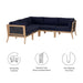 Clearwater Outdoor Patio Teak Wood 5-Piece Sectional Sofa by Modway - view 25
