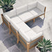 Clearwater Outdoor Patio Teak Wood 5-Piece Sectional Sofa outdoor patio sectional dimensions and measurements