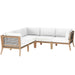 Clearwater Outdoor Patio Teak Wood 5-Piece Sectional Sofa outdoor patio sectional detail close-up