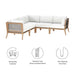 Clearwater Outdoor Patio Teak Wood 5-Piece Sectional Sofa outdoor patio sectional lifestyle shot