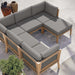 Clearwater Outdoor Patio Teak Wood 6-Piece Sectional Sofa by Modway - detail close-up
