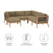 Clearwater Outdoor Patio Teak Wood 6-Piece Sectional Sofa by Modway - view 17