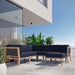 Clearwater Outdoor Patio Teak Wood 6-Piece Sectional Sofa by Modway - view 29