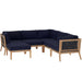 Clearwater Outdoor Patio Teak Wood 6-Piece Sectional Sofa by Modway - view 30
