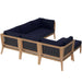 Clearwater Outdoor Patio Teak Wood 6-Piece Sectional Sofa outdoor patio sectional back view