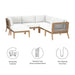 Clearwater Outdoor Patio Teak Wood 6-Piece Sectional Sofa outdoor patio sectional dimensions and measurements