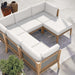 Clearwater Outdoor Patio Teak Wood 6-Piece Sectional Sofa outdoor patio sectional angle view