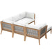 Clearwater Outdoor Patio Teak Wood 6-Piece Sectional Sofa outdoor patio sectional dimensions and measurements