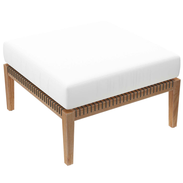 Clearwater Outdoor Patio Teak Wood 6-Piece Sectional Sofa outdoor patio sectional back view