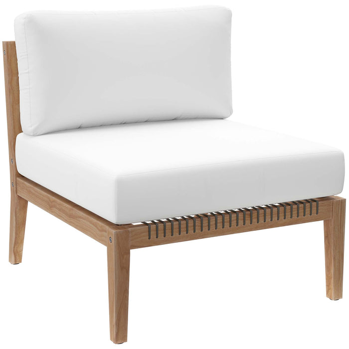 Clearwater Outdoor Patio Teak Wood 6-Piece Sectional Sofa outdoor patio sectional