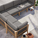 Clearwater Outdoor Patio Teak Wood 6-Piece Sectional Sofa by Modway - detail close-up