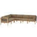 Clearwater Outdoor Patio Teak Wood 6-Piece Sectional Sofa by Modway - accessory view