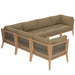 Clearwater Outdoor Patio Teak Wood 6-Piece Sectional Sofa by Modway - view 21