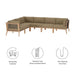 Clearwater Outdoor Patio Teak Wood 6-Piece Sectional Sofa by Modway - installation view