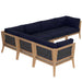 Clearwater Outdoor Patio Teak Wood 6-Piece Sectional Sofa outdoor patio sectional seating detail
