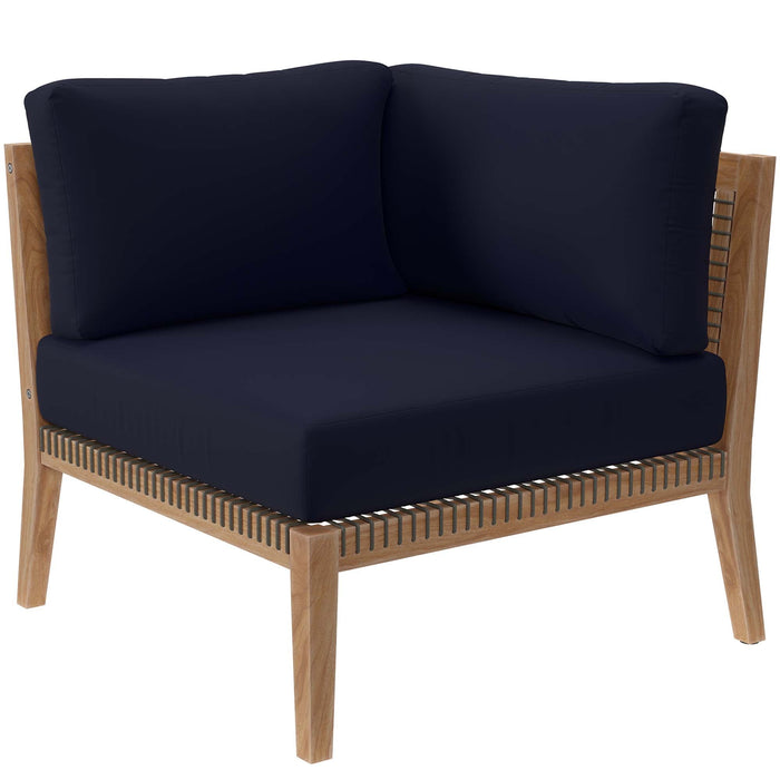 Clearwater Outdoor Patio Teak Wood 6-Piece Sectional Sofa by Modway - view 27