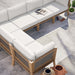 Clearwater Outdoor Patio Teak Wood 6-Piece Sectional Sofa outdoor patio sectional dimensions and measurements