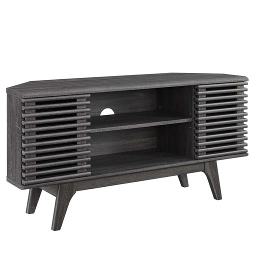 Modway Render 46" Corner TV Stand Living Room Furniture in Brown