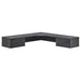 Modway Render Wall Mount Corner Office Desk in Brown