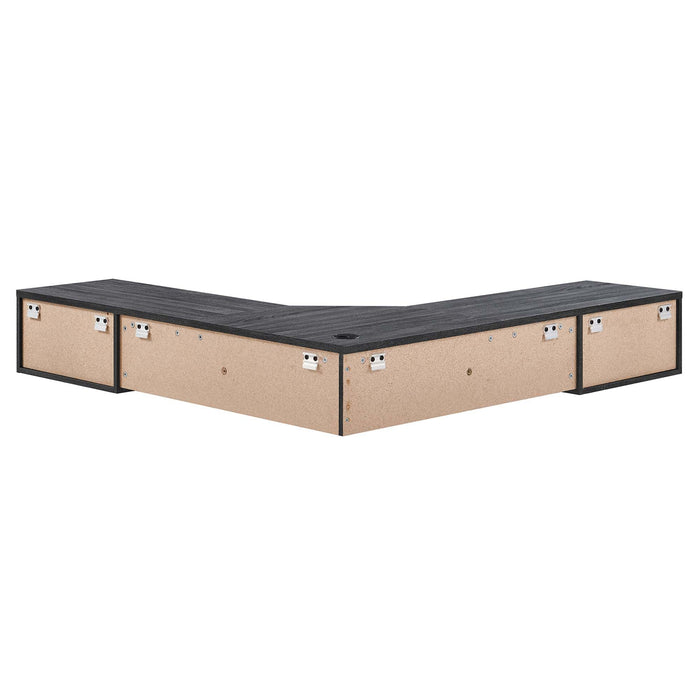 Modway Render Wall Mount Corner Office Desk - Dimensions