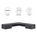 Modway Render Wall Mount Corner Office Desk in Brown - Side View