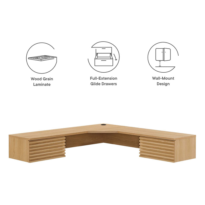 Modway Render Wall Mount Corner Office Desk - View 11