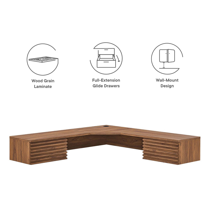 Modway Render Wall Mount Corner Office Desk - View 19