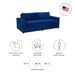 Avendale Velvet Sofa – Made in the USA With Bench Seat Cushion - detail close-up