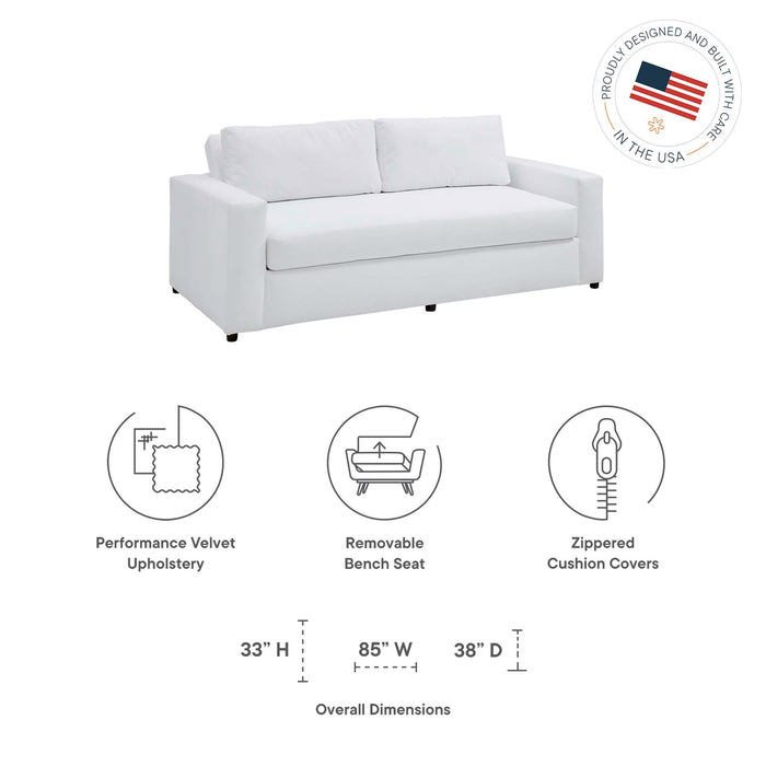 Avendale Velvet Sofa – Made in the USA With Bench Seat Cushion - view 11
