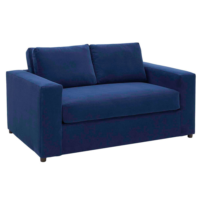 Avendale Velvet Loveseat – Made in the USA With Bench Seat Cushion - alternate angle view