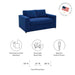 Avendale Velvet Loveseat – Made in the USA With Bench Seat Cushion - detail close-up