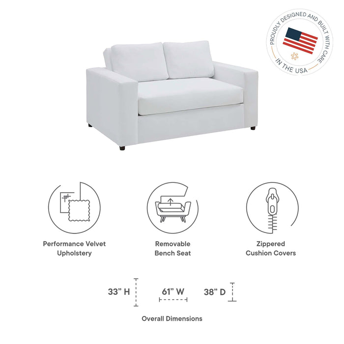 Avendale Velvet Loveseat – Made in the USA With Bench Seat Cushion - view 11