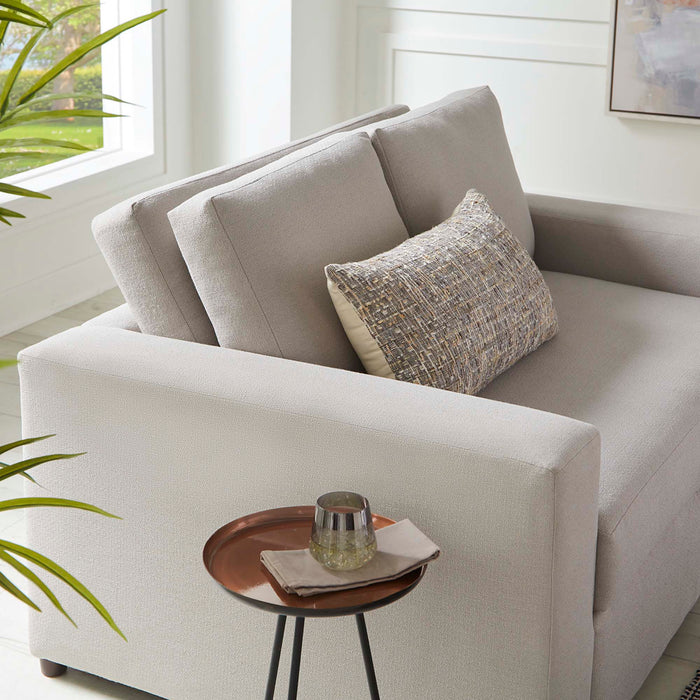 Avendale Linen Blend Loveseat – Made in the USA With Bench Seat Cushion - in lifestyle setting