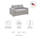 Avendale Linen Blend Loveseat – Made in the USA With Bench Seat Cushion - detail close-up