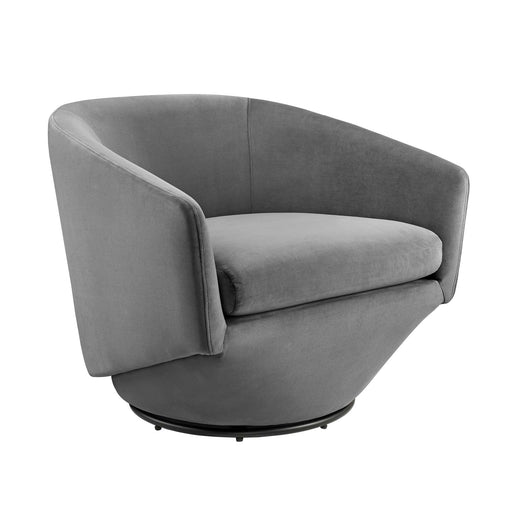Modway Series Performance Velvet Fabric Swivel Chair Living Room Furniture in Blue