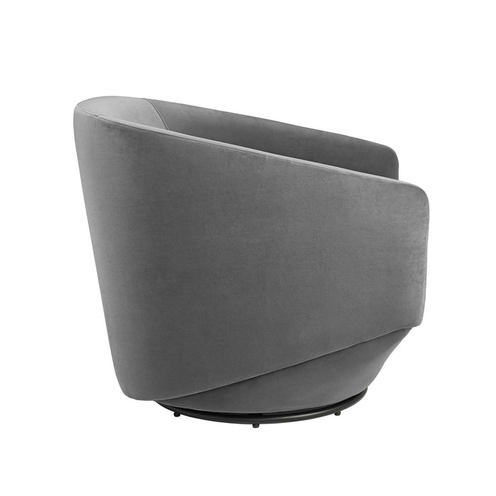 Modway Series Performance Velvet Fabric Swivel Chair Living Room Furniture - Lifestyle View