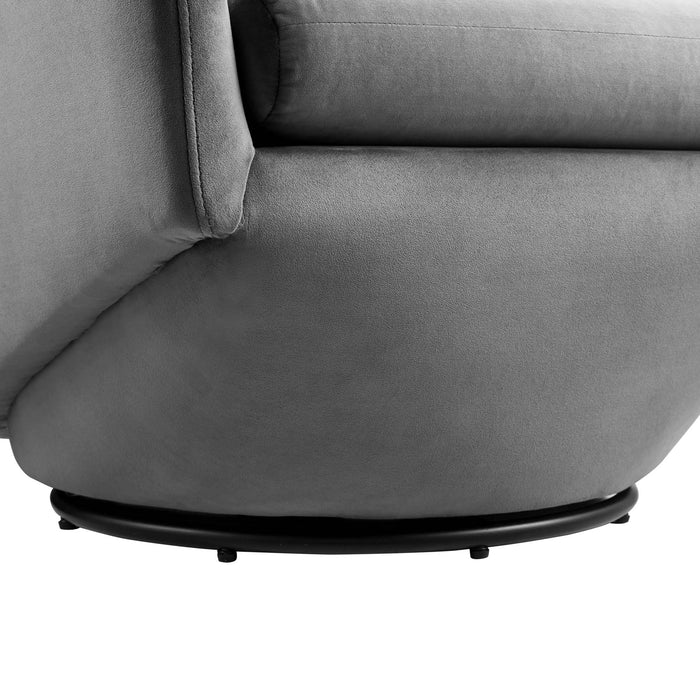 Modway Series Performance Velvet Fabric Swivel Chair Living Room Furniture - Installation View