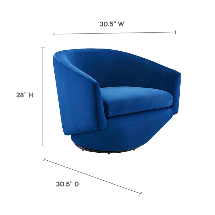 Modway Series Performance Velvet Fabric Swivel Chair Living Room Furniture - View 11