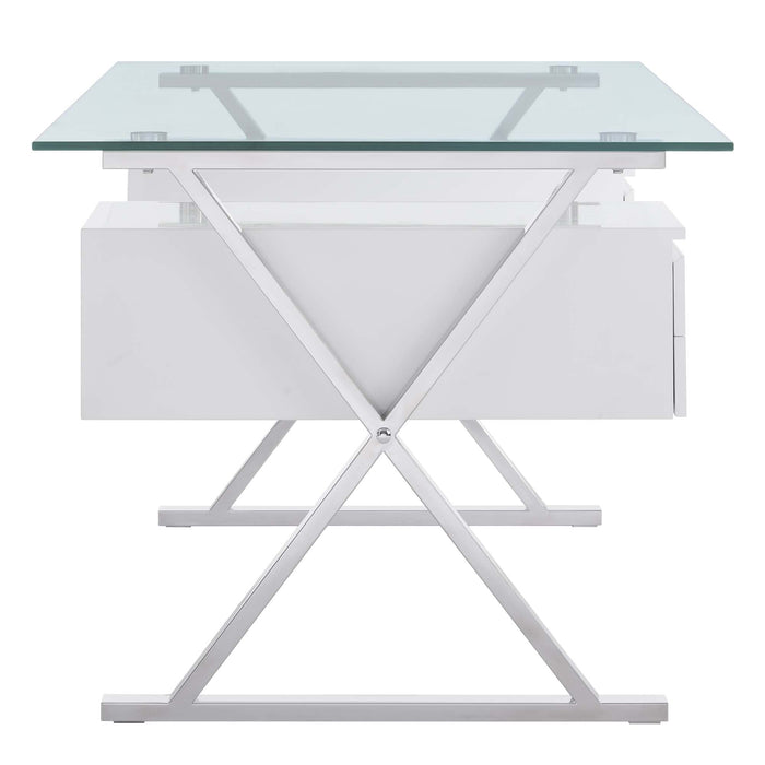 Modway Sector 71" Glass Top Glass Office Desk - Lifestyle View