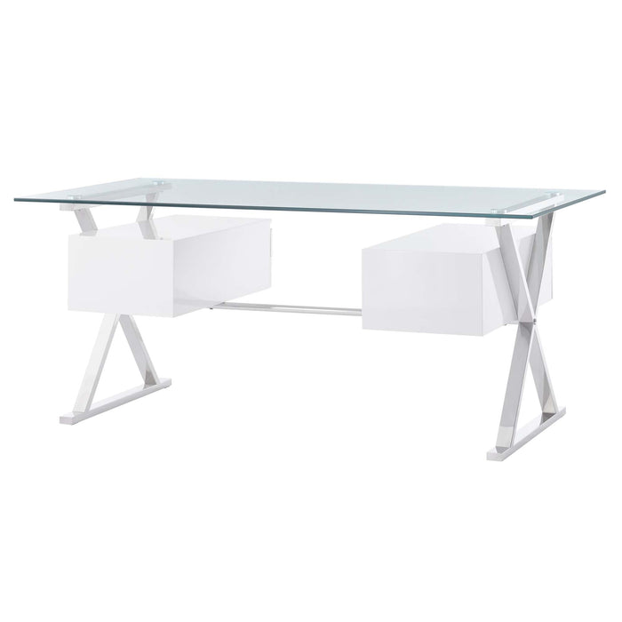 Modway Sector 71" Glass Top Glass Office Desk - Dimensions