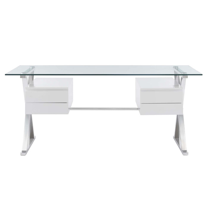 Modway Sector 71" Glass Top Glass Office Desk - Features